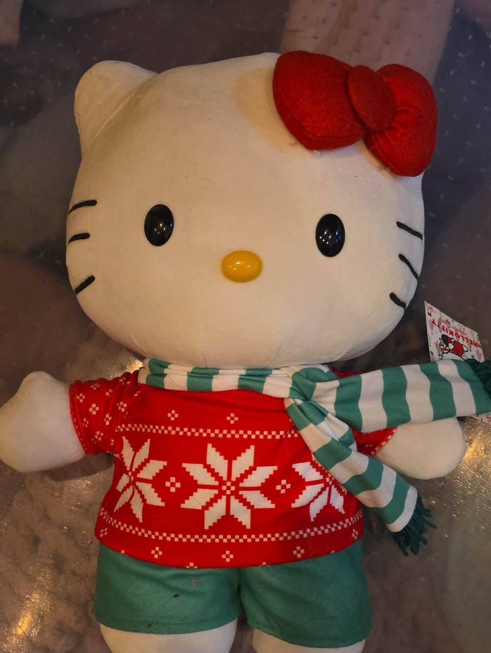 Hello Kitty Holiday Greeter Plush in White, Red & Green
